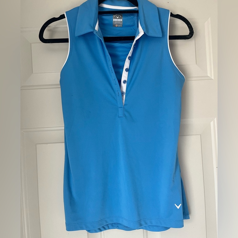 Callaway Women's Blue Sleeveless Polo Top